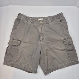 Geoffrey Beene Mens Cargo Shorts Size 34 Gray Casual Outdoor Hiking 100% Cotton